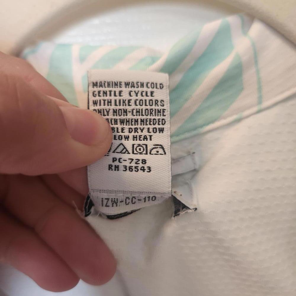 IZOD Ladies Cool FXG Short Sleeve Polo- Mint Green Pattern- Size Medium - Picture 3 of 6